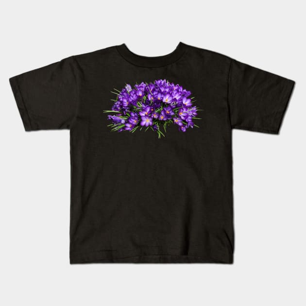 Purple Crocus Flower Spring Summer Florist Nature Lover Gift Kids T-Shirt by twizzler3b